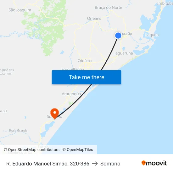 R. Eduardo Manoel Simão, 320-386 to Sombrio map