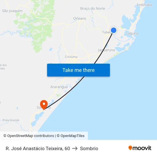 R. José Anastácio Teixeira, 60 to Sombrio map