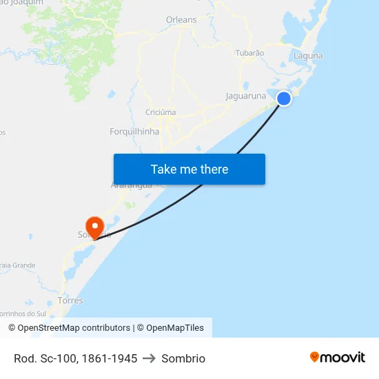 Rod. Sc-100, 1861-1945 to Sombrio map