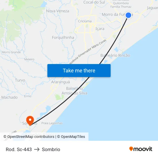 Rod. Sc-443 to Sombrio map
