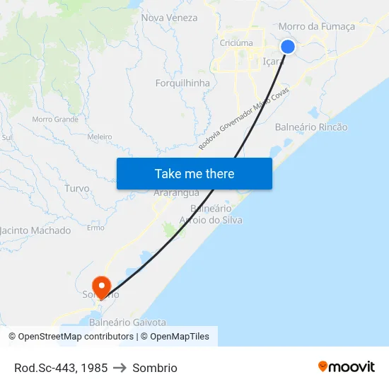 Rod.Sc-443, 1985 to Sombrio map