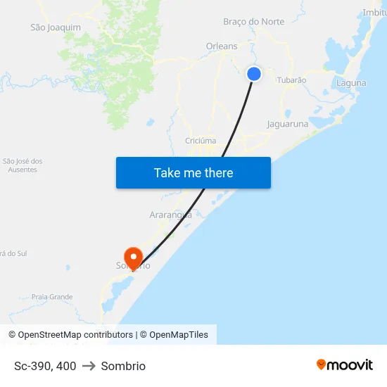 Sc-390, 400 to Sombrio map