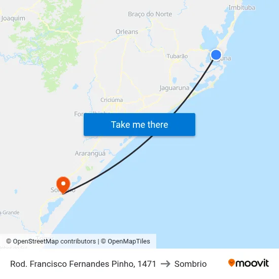 Rod. Francisco Fernandes Pinho, 1471 to Sombrio map