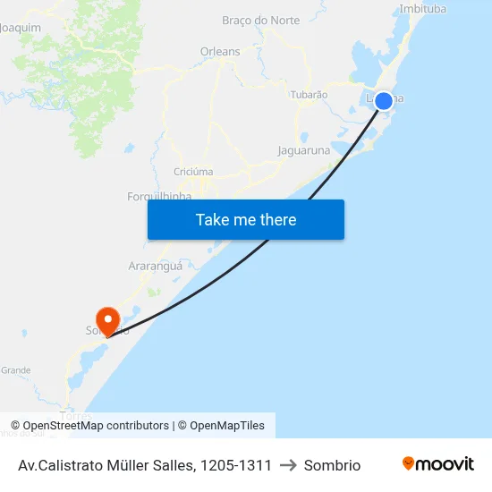Av.Calistrato Müller Salles, 1205-1311 to Sombrio map