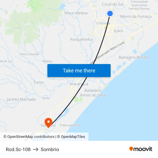 Rod.Sc-108 to Sombrio map