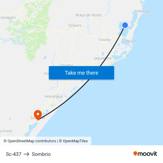 Sc-437 to Sombrio map