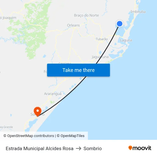 Estrada Municipal Alcides Rosa to Sombrio map