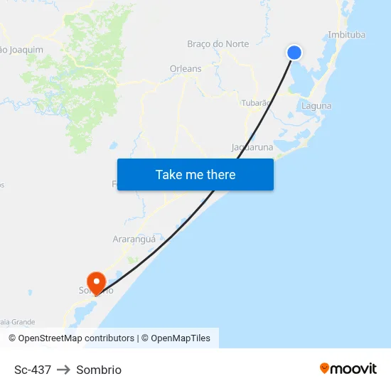 Sc-437 to Sombrio map