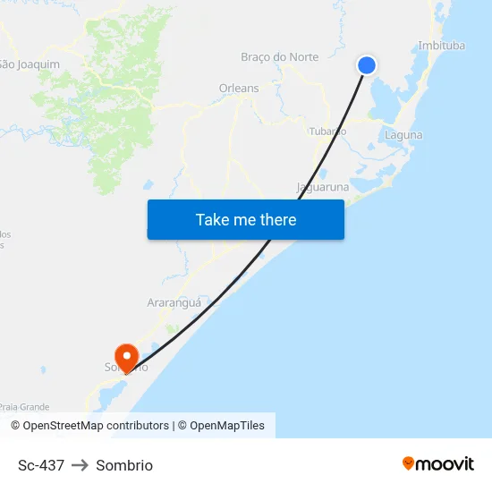 Sc-437 to Sombrio map