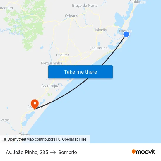 Av.João Pinho, 235 to Sombrio map