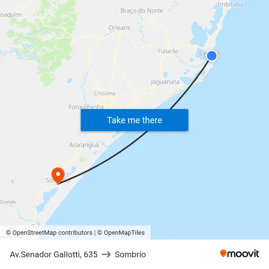 Av.Senador Gallotti, 635 to Sombrio map