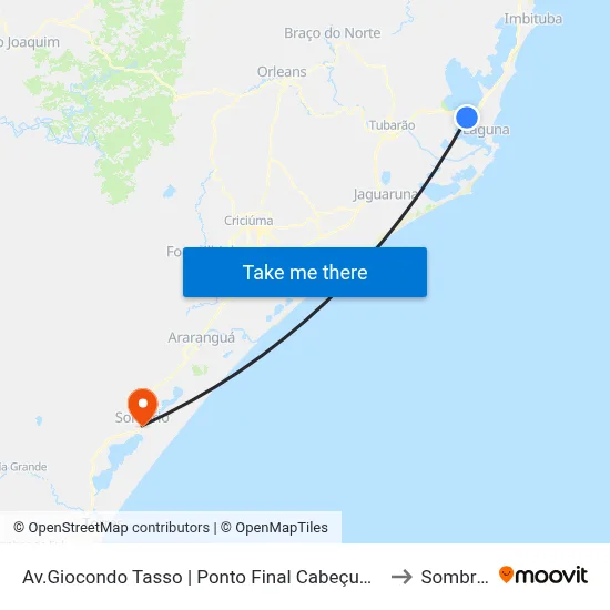 Av.Giocondo Tasso | Ponto Final Cabeçudas to Sombrio map