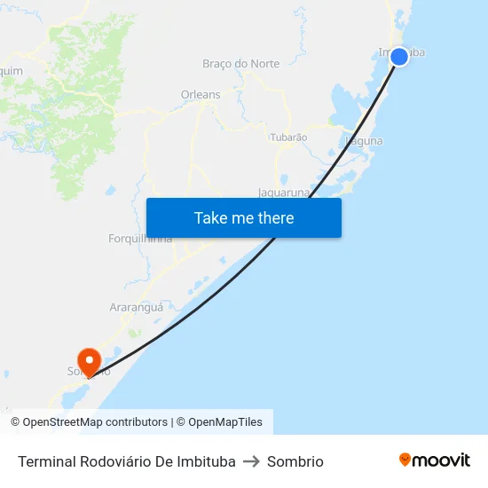 Terminal Rodoviário De Imbituba to Sombrio map