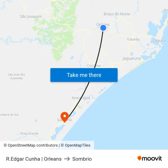 R.Edgar Cunha | Orleans to Sombrio map