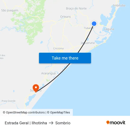 Estrada Geral | Ilhotinha to Sombrio map