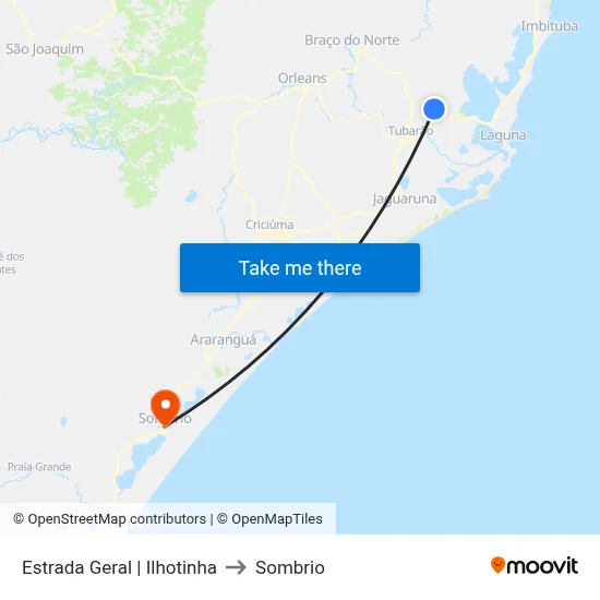 Estrada Geral | Ilhotinha to Sombrio map