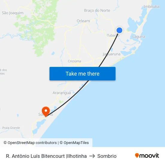 R. Antônio Luís Bitencourt |Ilhotinha to Sombrio map