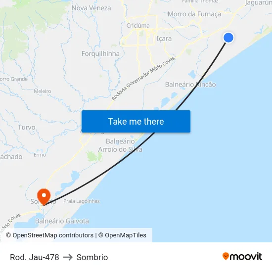 Rod. Jau-478 to Sombrio map