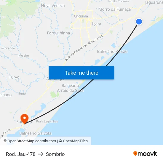 Rod. Jau-478 to Sombrio map