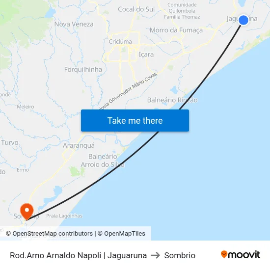 Rod.Arno Arnaldo Napoli | Jaguaruna to Sombrio map