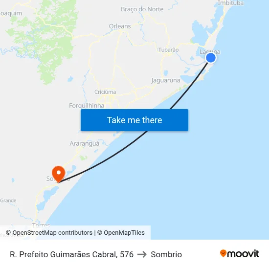 R. Prefeito Guimarães Cabral, 576 to Sombrio map