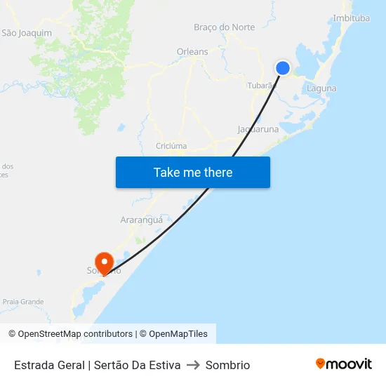 Estrada Geral | Sertão Da Estiva to Sombrio map