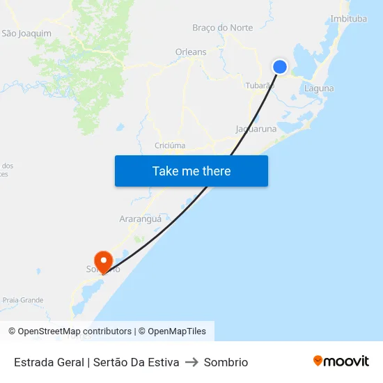 Estrada Geral | Sertão Da Estiva to Sombrio map