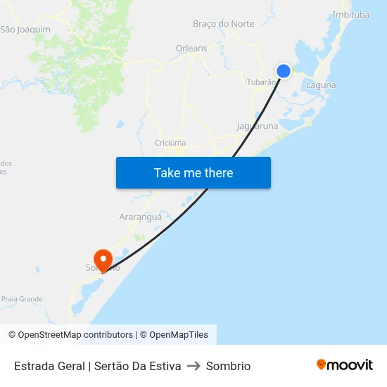 Estrada Geral | Sertão Da Estiva to Sombrio map