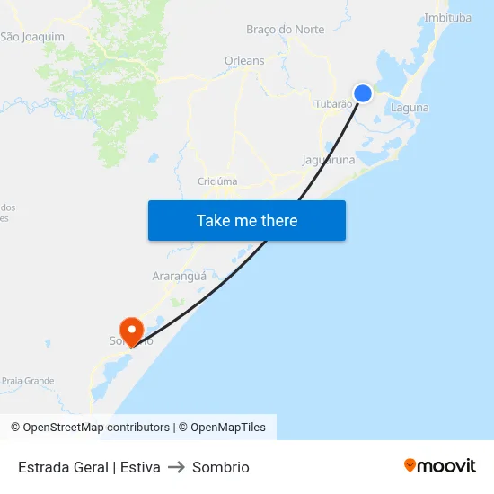 Estrada Geral | Estiva to Sombrio map
