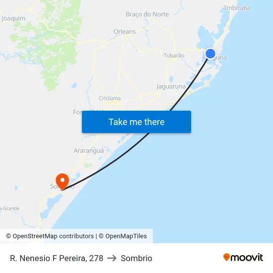 R. Nenesio F Pereira, 278 to Sombrio map