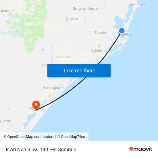 R.Ari Neri Silva, 190 to Sombrio map