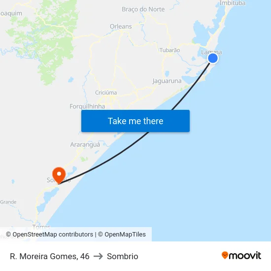 R. Moreira Gomes, 46 to Sombrio map