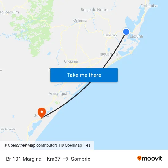 Br-101 Marginal - Km37 to Sombrio map