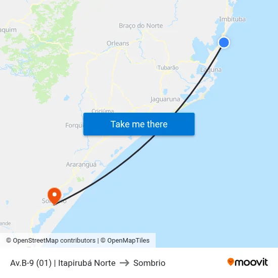 Av.B-9 (01) | Itapirubá Norte to Sombrio map