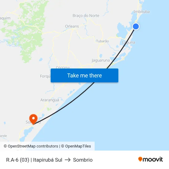 R.A-6 (03) | Itapirubá Sul to Sombrio map