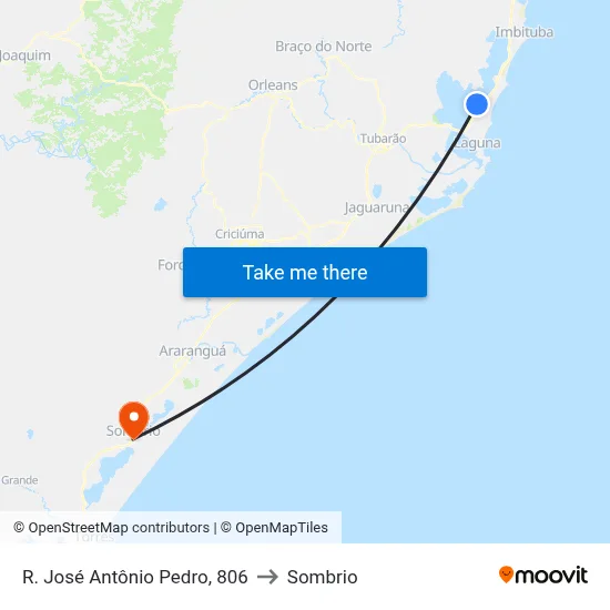 R. José Antônio Pedro, 806 to Sombrio map