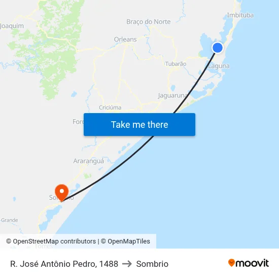 R. José Antônio Pedro, 1488 to Sombrio map