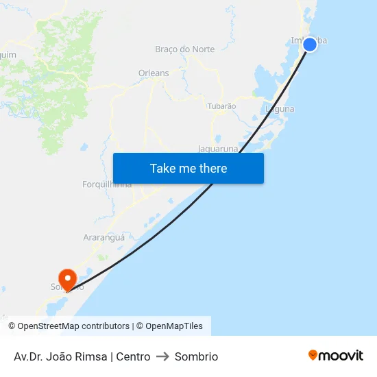 Av.Dr. João Rimsa | Centro to Sombrio map