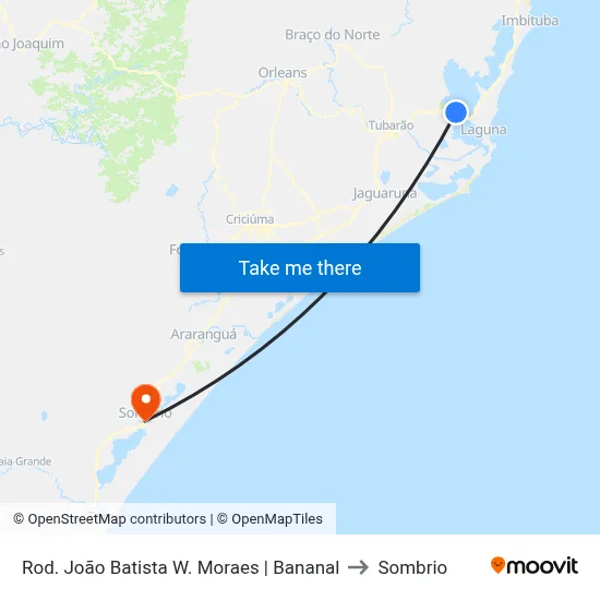 Rod. João Batista W. Moraes | Bananal to Sombrio map