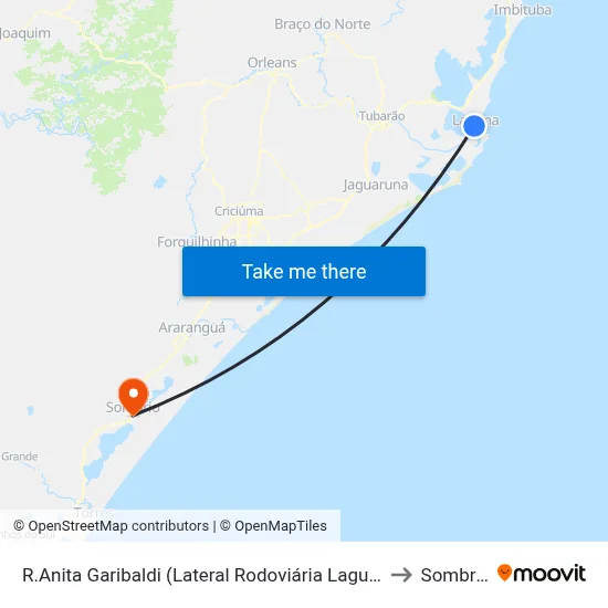 R.Anita Garibaldi (Lateral Rodoviária Laguna) to Sombrio map