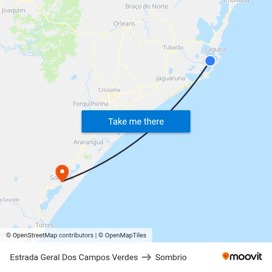 Estrada Geral Dos Campos Verdes to Sombrio map