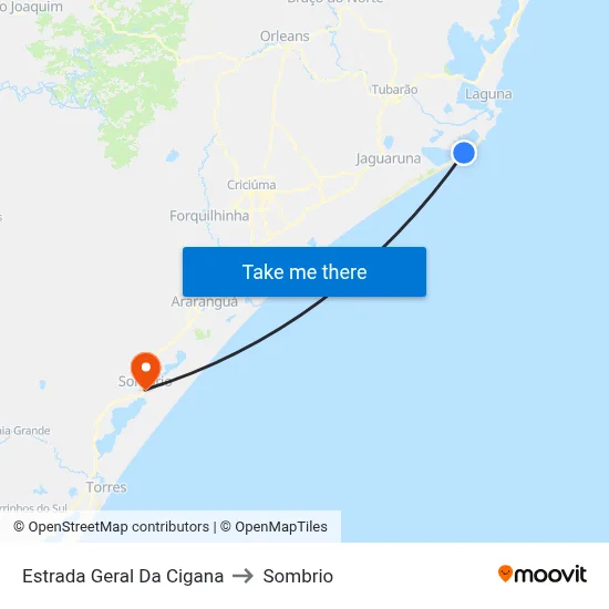 Estrada Geral Da Cigana to Sombrio map