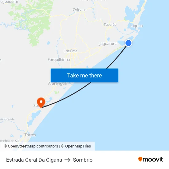 Estrada Geral Da Cigana to Sombrio map
