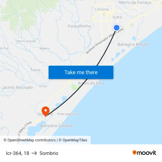 Icr-364, 18 to Sombrio map