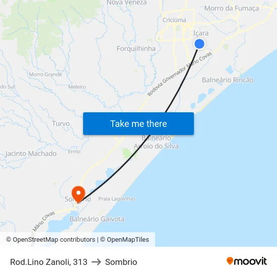 Rod.Lino Zanoli, 313 to Sombrio map