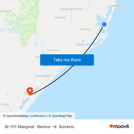 Br-101 Marginal - Bentos to Sombrio map