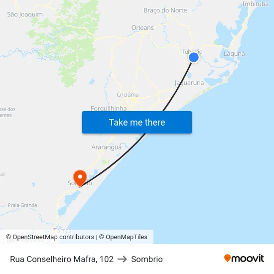 Rua Conselheiro Mafra, 102 to Sombrio map