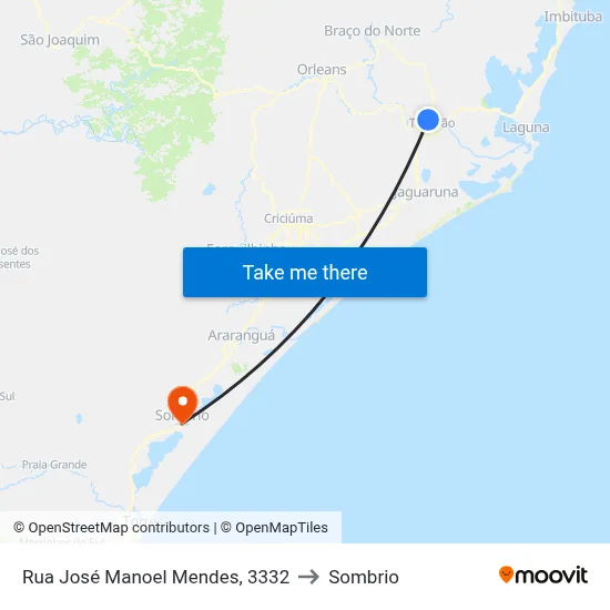 Rua José Manoel Mendes, 3332 to Sombrio map