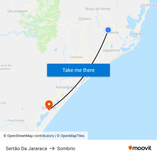 Sertão Da Jararaca to Sombrio map