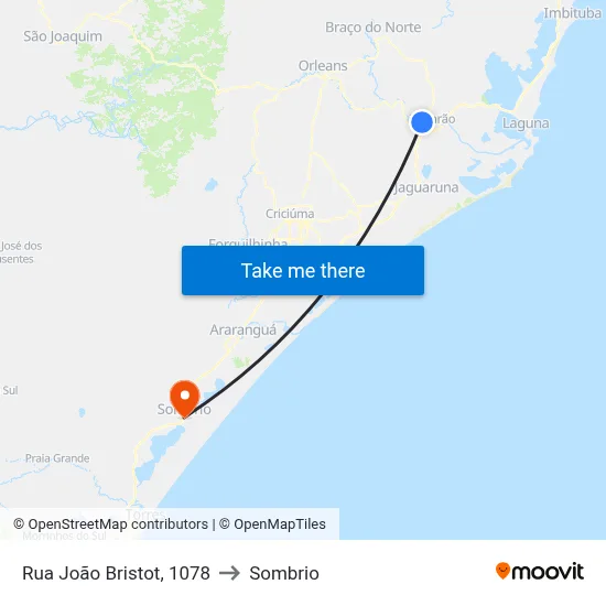 Rua João Bristot, 1078 to Sombrio map